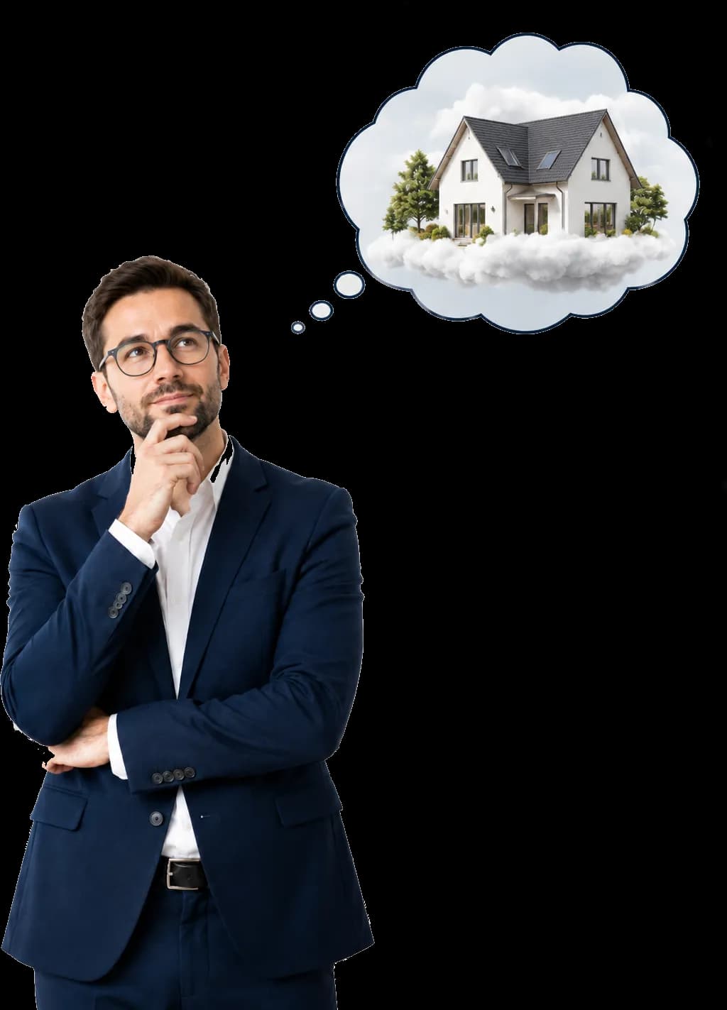 Eigentümer mit Gedanken an sein Haus